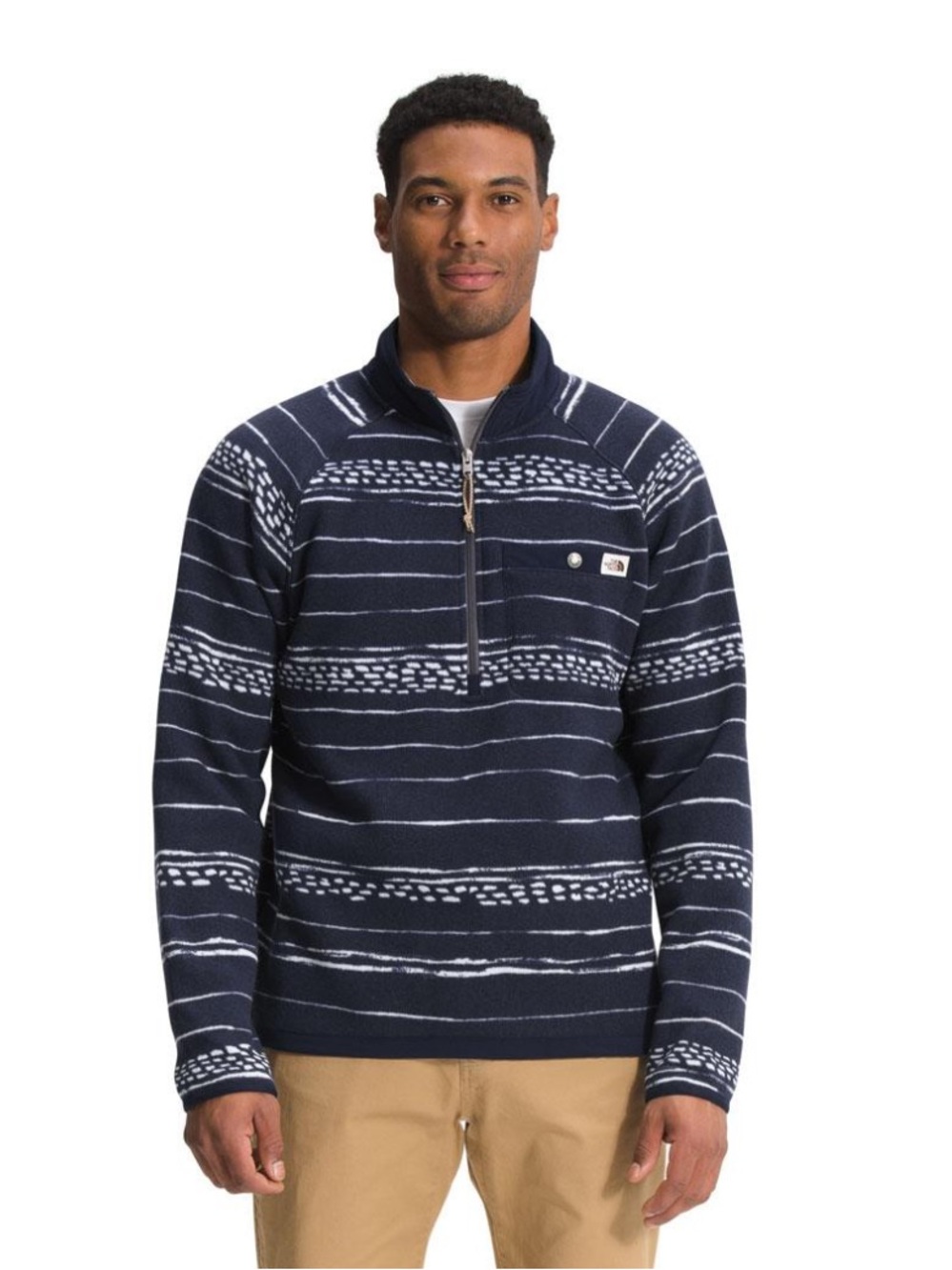 Men’s THE NORTH FACE PRINTED GORDON LYONS 1/2 ZIP FLEECE Navy Blue size XXL